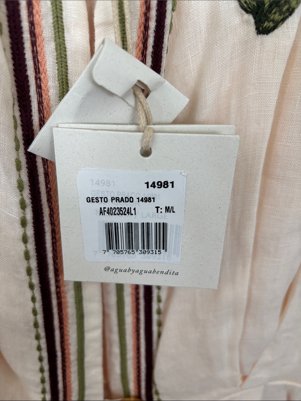 AGUA BY AGUA BENDITA Colombian Tropical Gesto Prado Kaftan Dress - Picture 8 of 10
